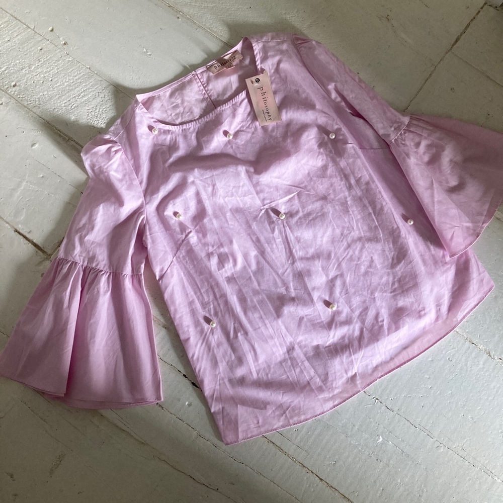Philosophy ballet pink Pearl blouse top size xs